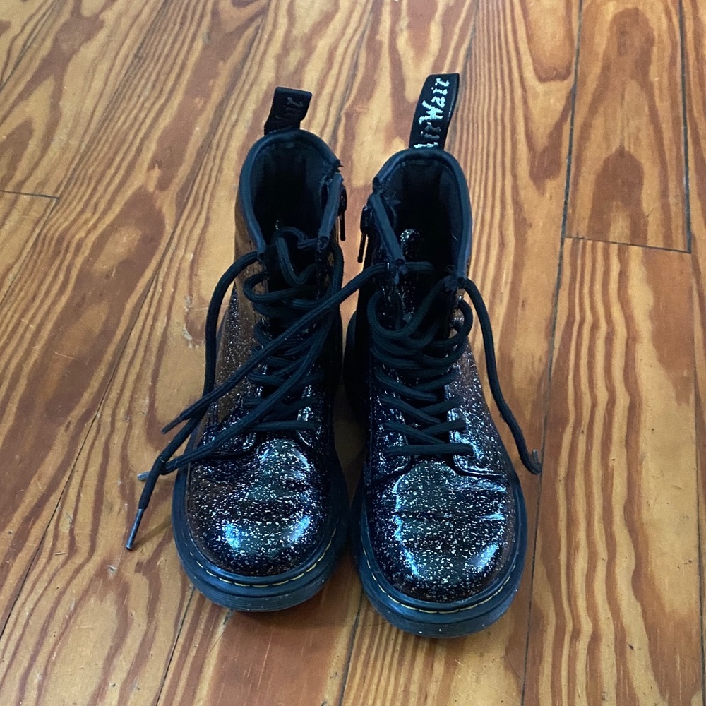 Dr. Martens Glittery Black Kids Boots